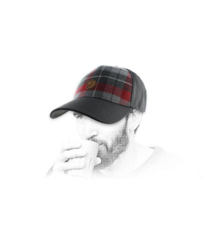 grey plaid curve cap Ovik plaid cap dark grey